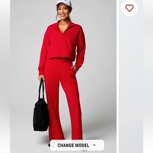 Year Round Terry Wide Leg Pant Fabletic red sweater and pant set, brand new